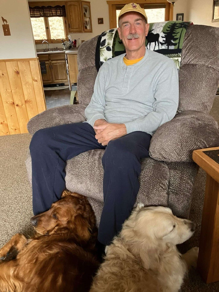 Steve Dubay with his two dogs