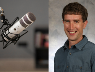 James Kovacs and a microphone