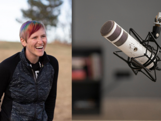 Person and a microphone